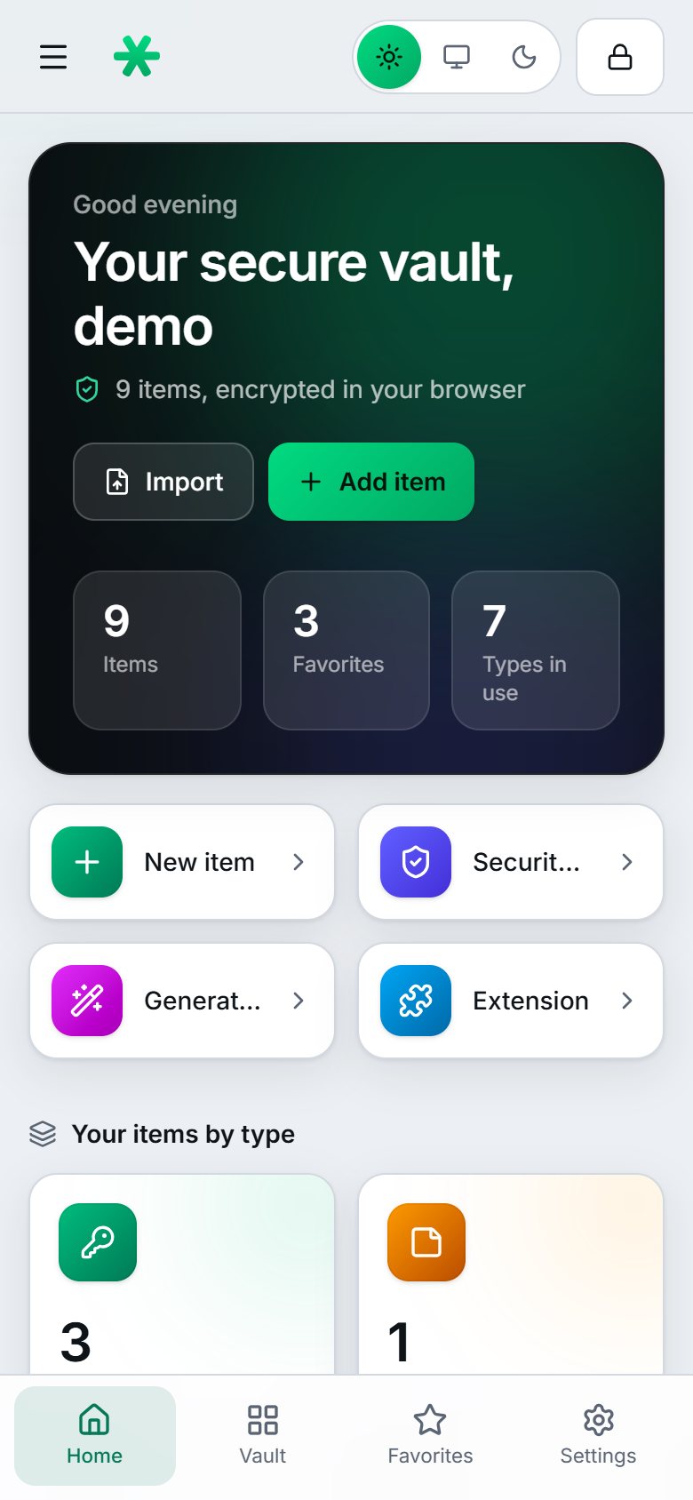 The dashboard on a phone